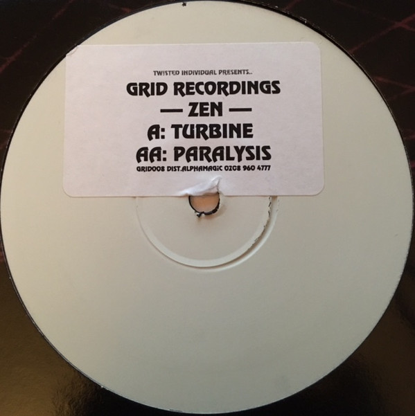 Turbine / Paralysis by Zen - 12", W/Lbl, UK. 2000. Electronic/Drum n Bass Very Good (VG) Very Good Plus (VG+) vinyl Nottingham.