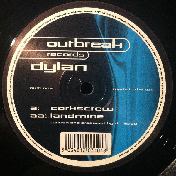 Corkscrew / Landmine by Dylan - 12", UK. 2000. Electronic/Drum n Bass Very Good (VG) Very Good Plus (VG+) vinyl Nottingham.