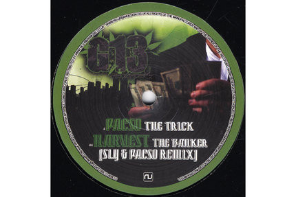The Trick / The Banker (Sly & Pacso Remix) by Pacso* / Harvest - 12", Promo, UK. 2010. Electronic/Drum n Bass Very Good (VG) Very Good (VG) vinyl Nottingham.