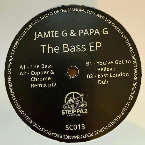 The Bass EP by Jamie G (4), Papa Gee - 12", UK. 2026. Electronic/Jungle Mint (M) Mint (M) vinyl Nottingham.