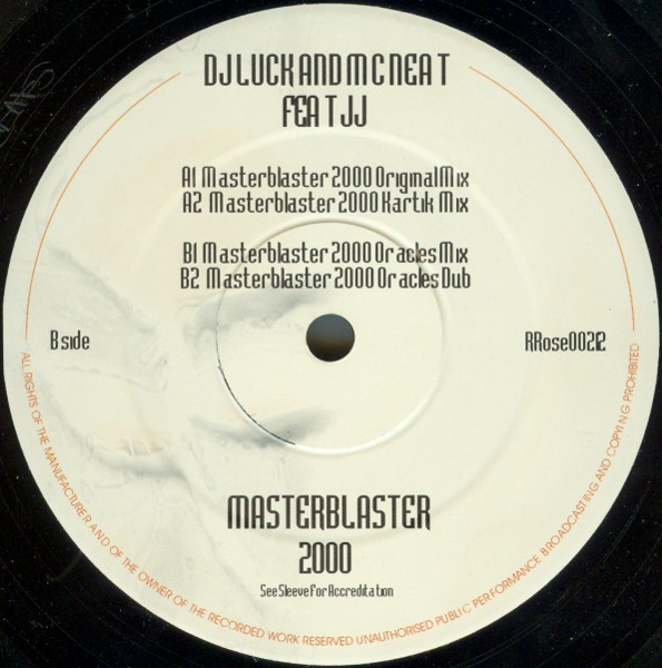 Masterblaster 2000 by DJ Luck And MC Neat* Feat JJ (5) - 12", Single, UK. 2000. Electronic/UK Garage Near Mint (NM or M-) Near Mint (NM or M-) - vinyl For Sale in Nottingham. - 4